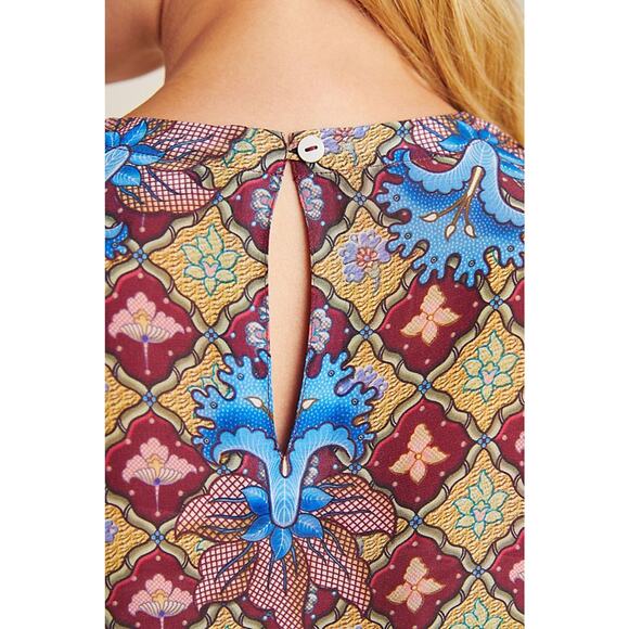 New Anthropologie Selene Geometric Blouse by TANVI KEDIA $150 Size 2 - Picture 4 of 6